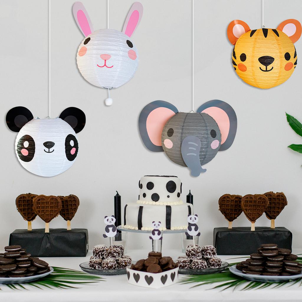 Animal Paper Lantern DIY Hanging Outdoor Lantern  Birthday Arrangement Forest Theme Jungle Party Atmosphere Decoration Safari