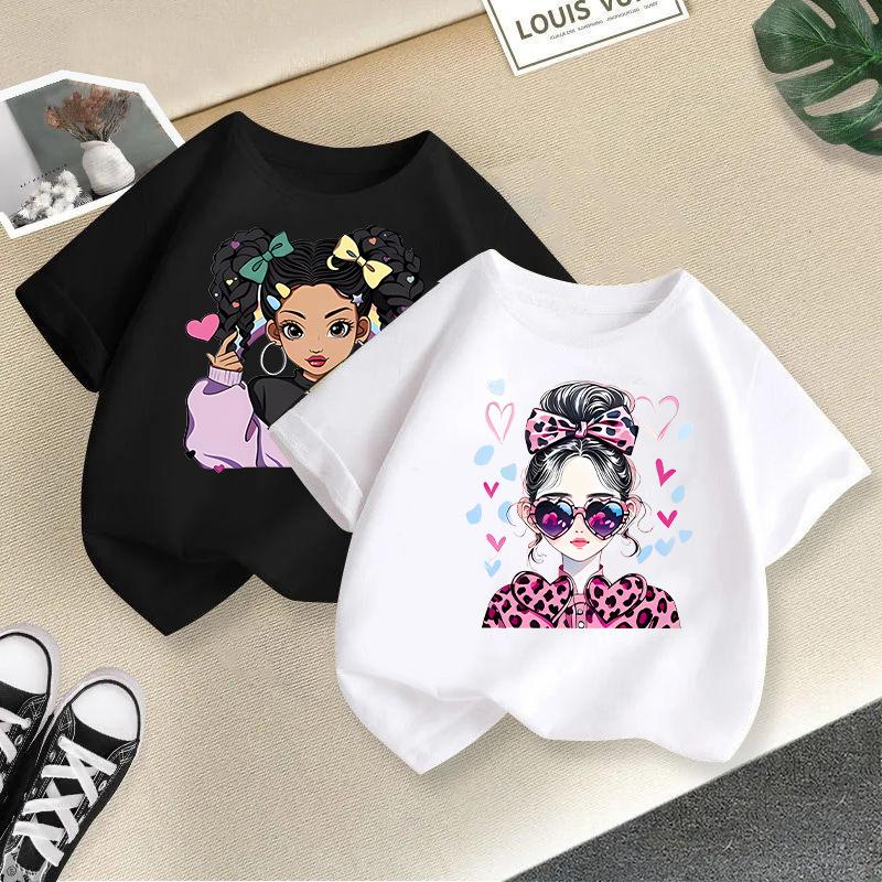 Детская футболка Футболка для ребенка 2-13 лет Крутая девочка с принтом Детская 100% хлопок Одежда Футболка Топы Футболка