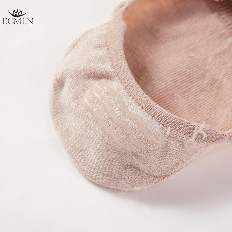 Solid Color Mesh Cotton Short Socks for Women Thin Non-falling Heels Shallow Invisible Breathable Summer Boat Socks