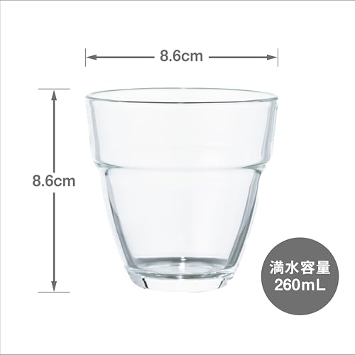 HARIO Heat Resistant Stack Glass Set of 2 260mL Heat Resistant Glass Stackable Microwave/Dishwasher Safe Tea Cup Made in Japan HARIO Glass HSG-1624