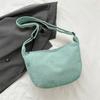 Corduroy Shoulder Bag Minimalist Crossbody Bag Women's Handbags Fashion Fabric Underarm Pouch Solid Color Zipper Female Handbag