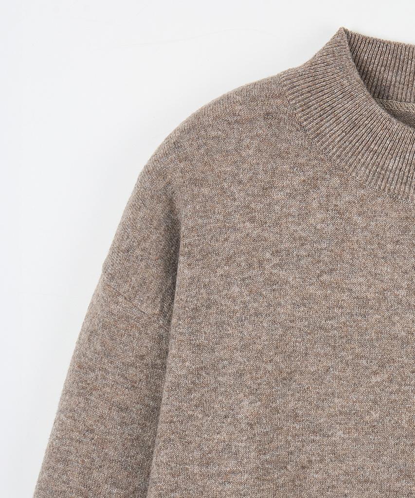 NODU Mock Neck Half Turtleneck Knit [Beige]