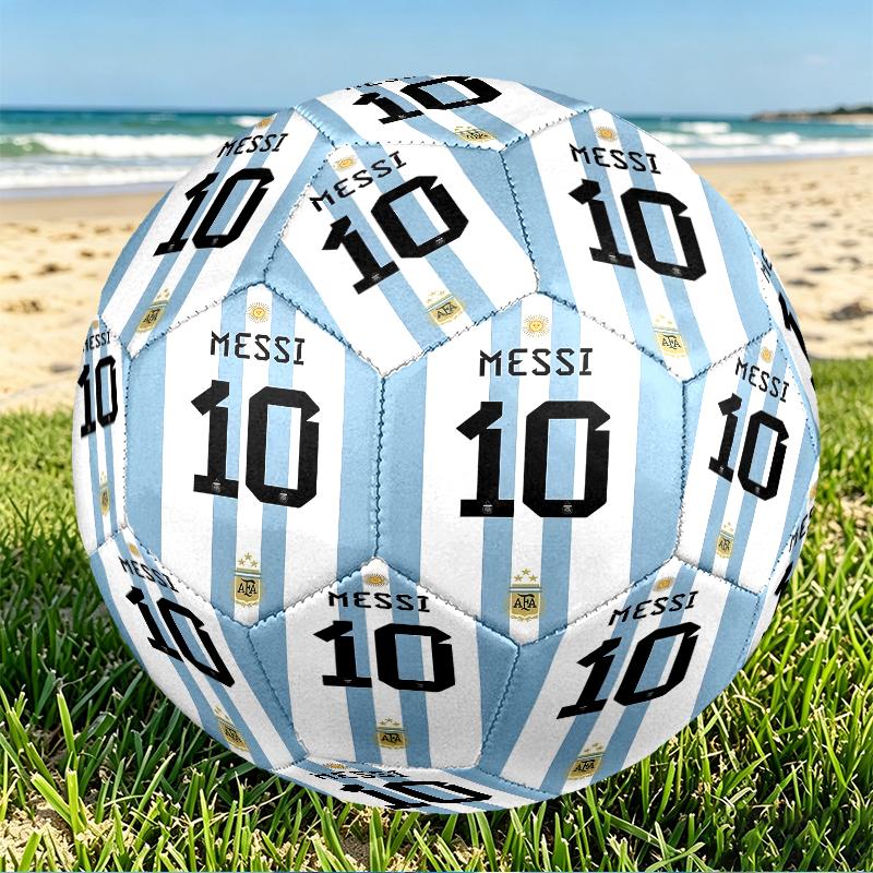 Lionel Messi Print Size 5 Soccer Ball, PU Wear Resistant Football for Match Training and Daily Practice, Birthday Gift for Soccer Fans