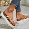 Fashion Fashion Tansparent Band Wedge Slippers Women Beach Bow Knot High Heel Sandal Female Outdoor Mixed Color Non Slip Slides Mujer