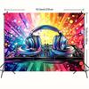 One colorful music-themed large background banner - made of durable polyester fabric,
