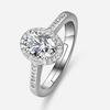Кольцо с круглым бриллиантом из овальной огранки с имитацией четырех когтей и высоким содержанием углерода, модное кольцо с полным бриллиантом, женское свадебное кольцо-открытие