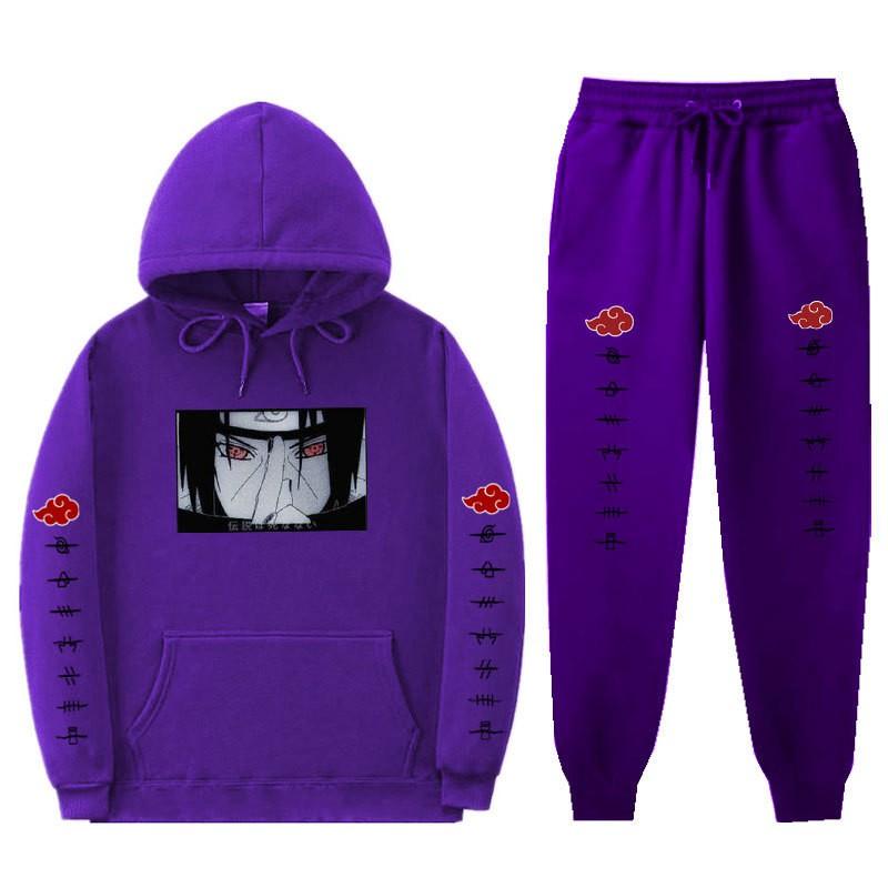 Anime Hoodie Set Teens Boys Girls Warm Fleece Lined Cotton Blend Casual Sport Outfit Long Sleeve Top Pants
