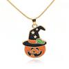 Trendy Pumpkin Pendants Earrings Dripping Oil Jewelry set  Halloween Jewelry Accessories