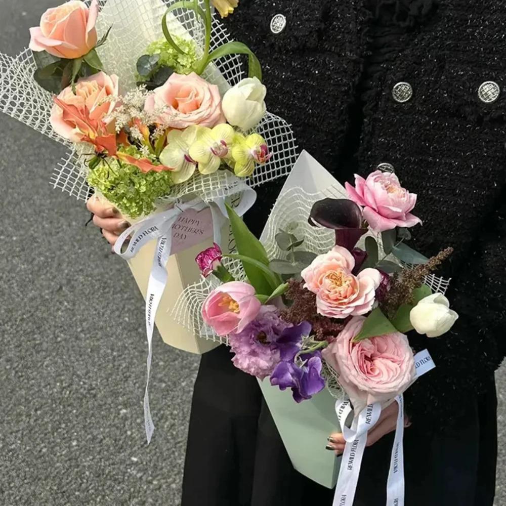 DIY Flower Packaging Box Paper Rose Flower Bouquet Wrapping Bag Valentine's Day Gift