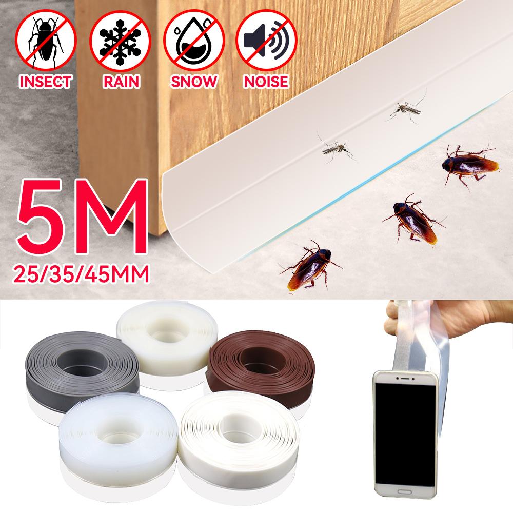 5 м Дверной уплотнитель Нижний самоклеящийся водонепроницаемый оконный уплотнитель Уплотнитель Ветрозащитный пылезащитный лобовое стекло Самоклеящаяся лента Уплотнитель