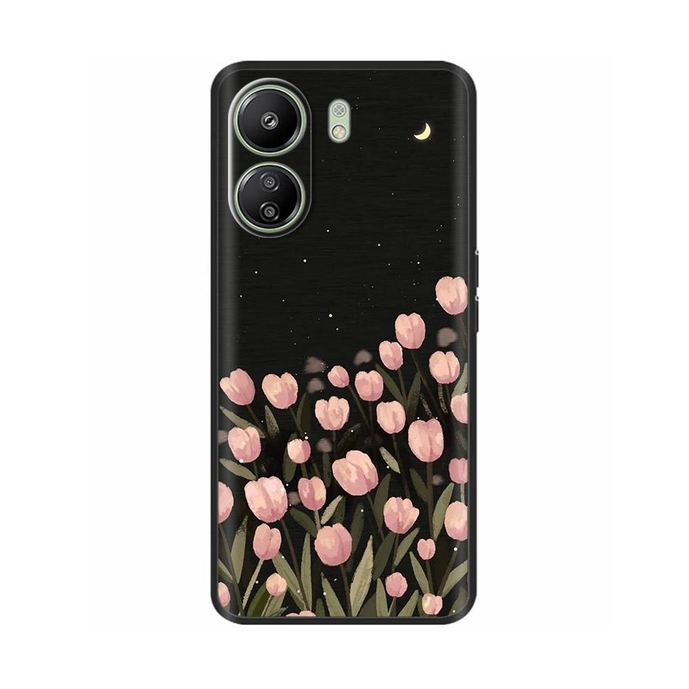 Чехол для Poco C65 Силиконовый чехол для Xiaomi POCO C 65 4G Чехол Сердце Бабочка Полная защита Мягкий жидкий силикон Чехол для телефона