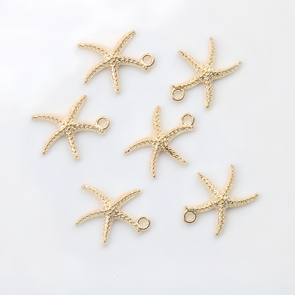 10pcs Zinc Alloy Starfish Charms Shell Pendant Necklace Bracelet Earrings Accessories for DIY Charming Jewelry Findings Making