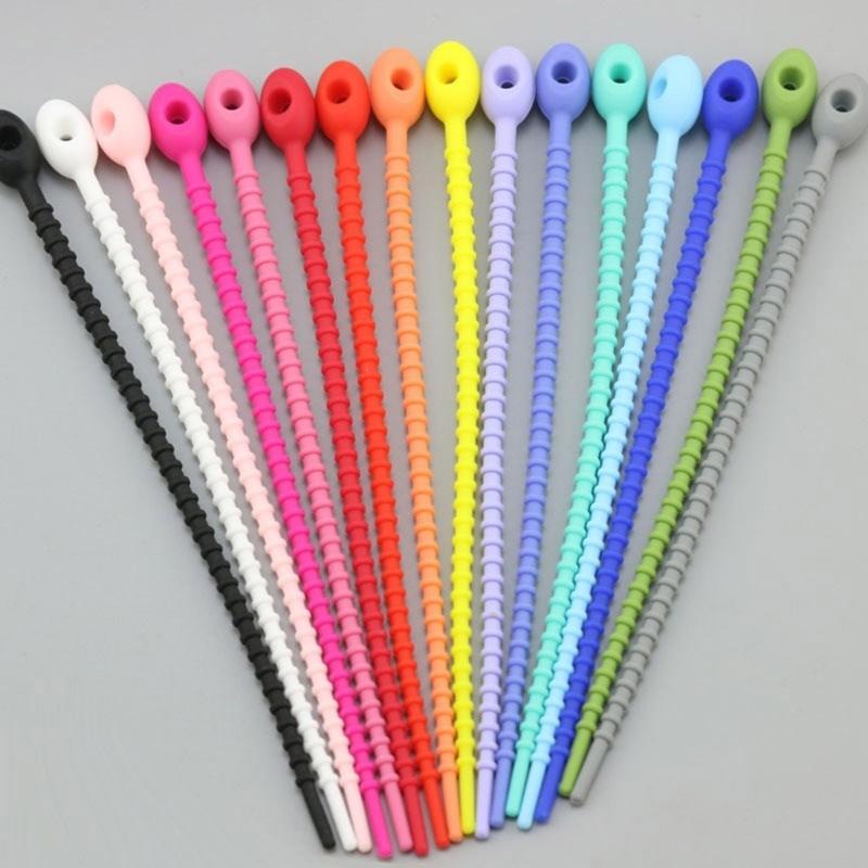 Pack of 10/20/50 Silicone Reusable Bag Twist Wire Fasten Cable Zip Tie Flexible Ties for Organization and DIY Projects