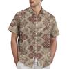 Ретро-богемный принт - мужская повседневная рубашка с коротким рукавом
