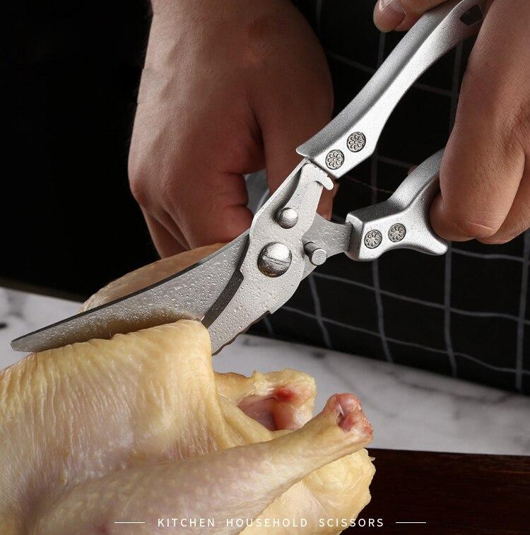 Stainless Steel Kitchen Scissors Multi-function Chicken Bone Seafood Cooking Scissors Duck Fish Cutter Shears