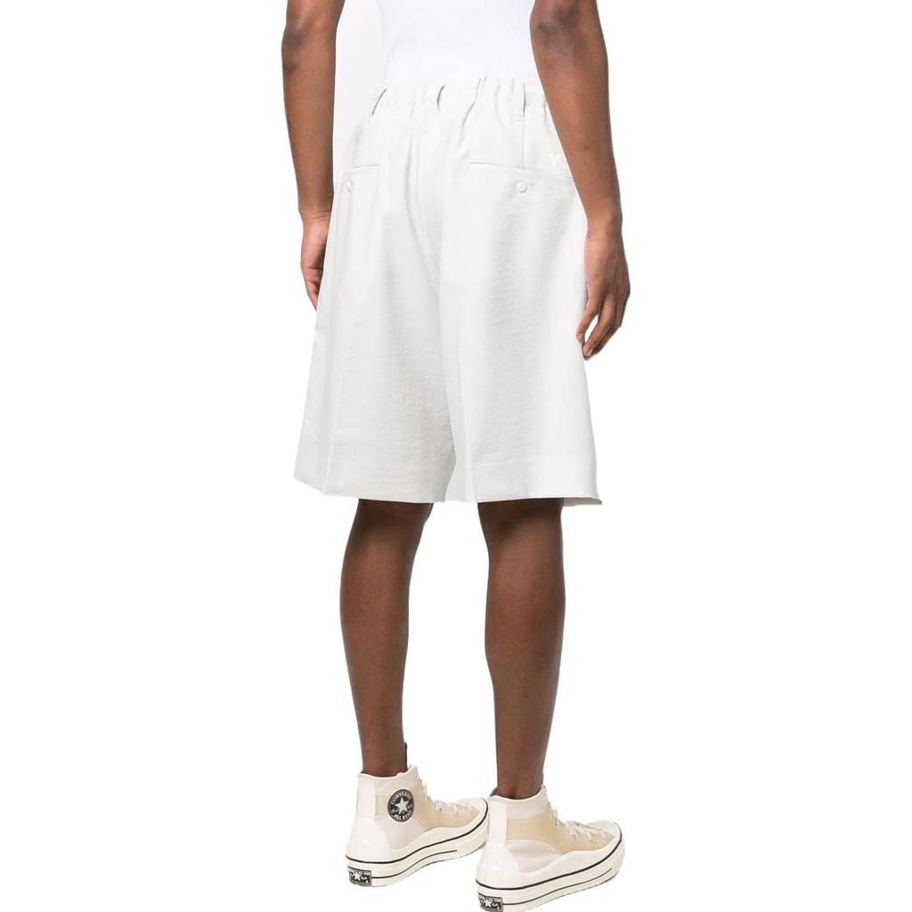 Y-3 SS22 Однотонные шорты-бермуды с эластичной талией, мужские шорты светло-серого цвета HG6086