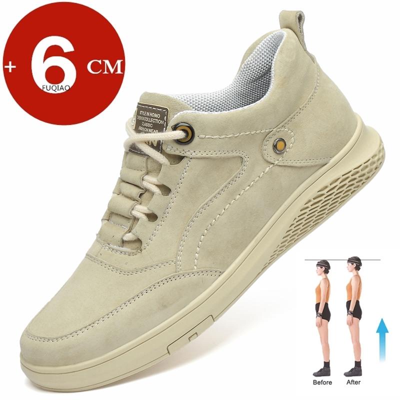 Мужские туфли на платформе, кроссовки с скрытой танкеткой, натуральная кожа, спортивные, массивные, для увеличения роста, стелька 6 см, мужская обувь