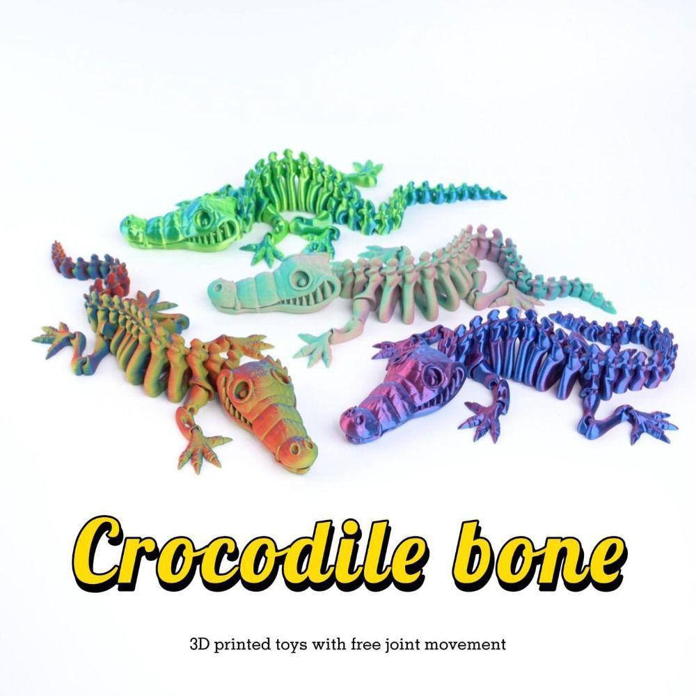 6 Colors Crocodile Desktop Ornaments Multi-jointed Articulated Fidget Toy  Children's Toy