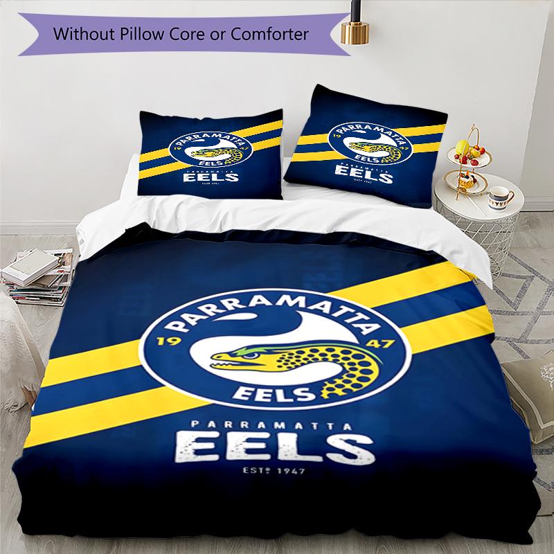 3pcs Football Team (22) Design Cover Set - HD Printed Bedding with 1 Cover and 2 Pillowcases - Perfect for Home and Dorm Decor