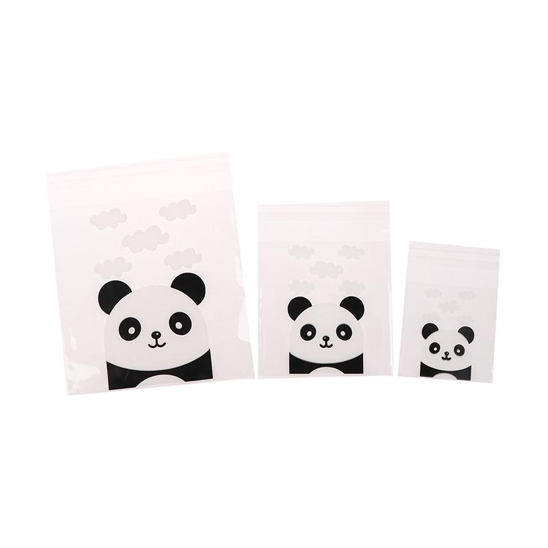 100 шт./упак. самоклеящиеся мешочки для печенья в виде панды, свадебные мешочки для конфет