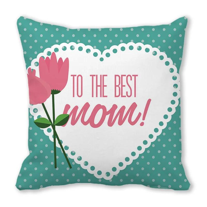 Love pattern cushion cover Happy Mothers Day Pillow Case Home Decorative Pillowcases Love Letter Throw Pillow cover xcm