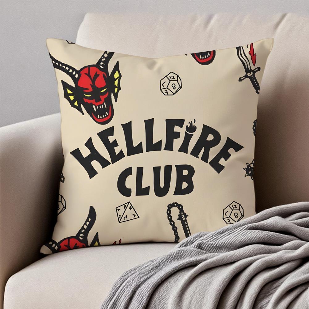 Dark style artistic illustration HHalloween Cushion Cover Pillowcase Antidustmite Invisible Zipper Short Plush Sofa Cushion