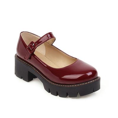 Британские лаковые туфли из натуральной кожи, маленькие кожаные туфли в стиле колледжа, туфли-конфеты, толстый каблук, средний каблук, одинарные туфли, туфли для студентов, туфли Лолиты, женская обувь