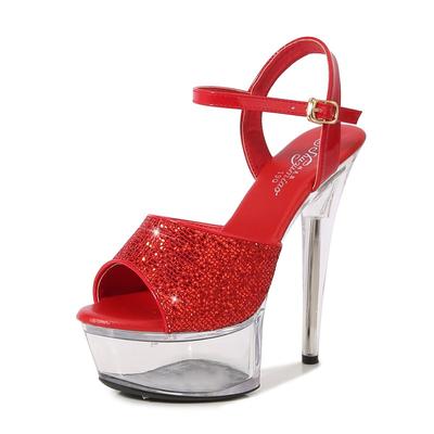 Женские туфли на шпильке, пикантные подиумные модели со стразами, туфли с кристаллами, свадебные туфли, банкетная обувь, серия 190, каблук 15 см, платформа LFD 4,5 см