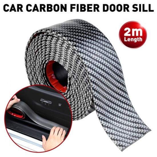 Carbon Fiber Car Door Plate Sill Scuff Cover Anti Scratch Stickers 2M For Ford
