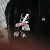 Delicate Heart Bag Pendant Elegant Heart Keyring Stylish Bowknot Pendant Charm Accessory for Bag and Key