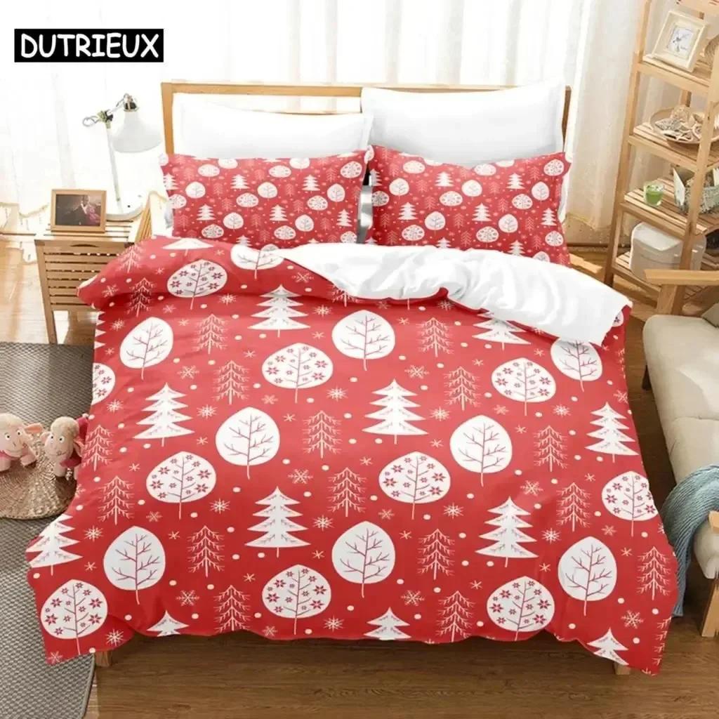 Luxury New 3D Print Christmas Duvet Cover Set King Size Single Double Bed Queen Full Blue Quilt Case Linen Twin Bedding Sets