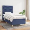 3142543 vidaXL Divan Bed with Mattress Blue 90x190 Cm Fabric