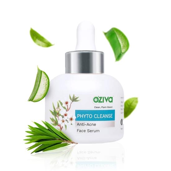 OZiva Phyto Cleanse Anti-Acne Face Serum (with Phyto Niacinamide, Tea Tree Oil, Aloe & Neem) for Acne Control and Acne Scar