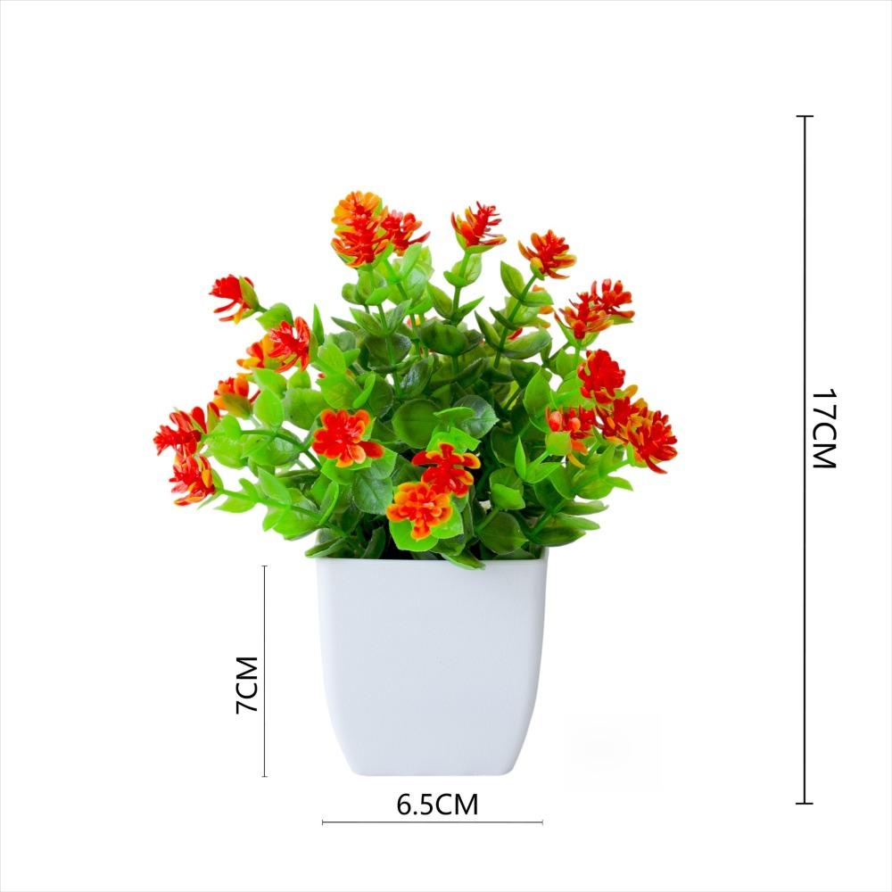 White Artificial Potted Flowers Plastic Fake Flower Bonsai Indoor Decoration