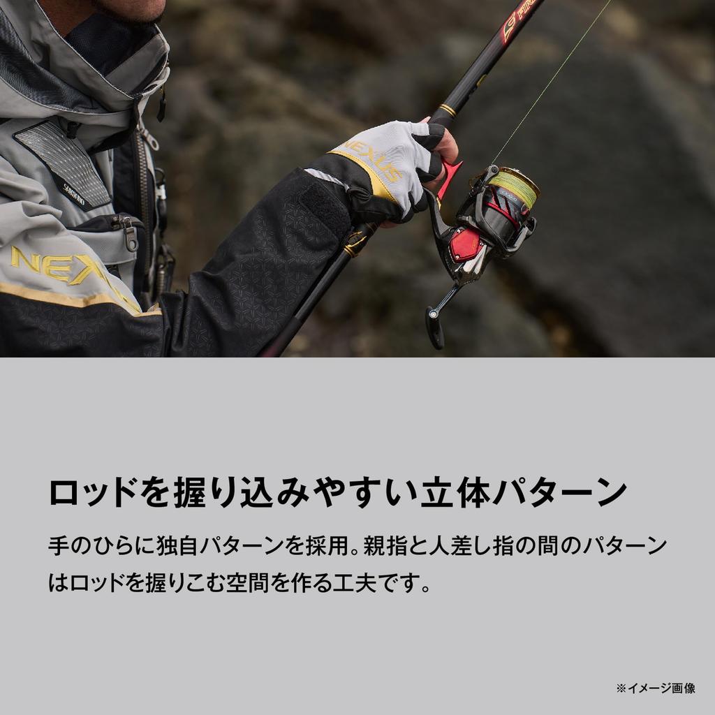 Shimano Nexus Stretch Size M Gloves, 5-Piece Cut, GL-105Y, Black,