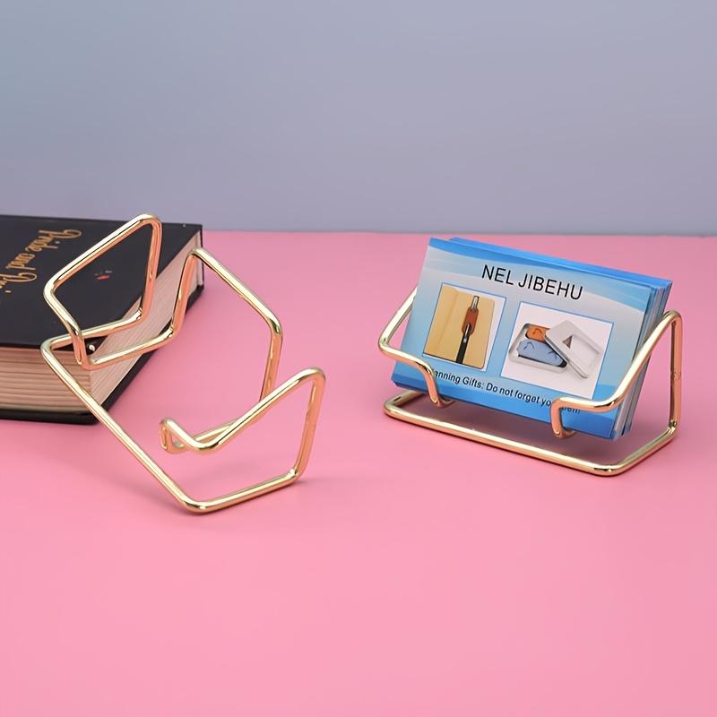 1PC Business Card Holder, Desktop Business Card Storage Rack, Simple Business Card Box Storage Seat, Metal Business Card Holder.