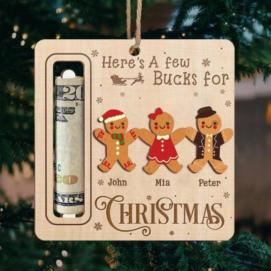 1/4 шт. Рождественский держатель для денег Снеговик Санта Пряничный человечек зажим для денег Подарочный держатель для денег Рождественская елка подвесное украшение для домашнего декора