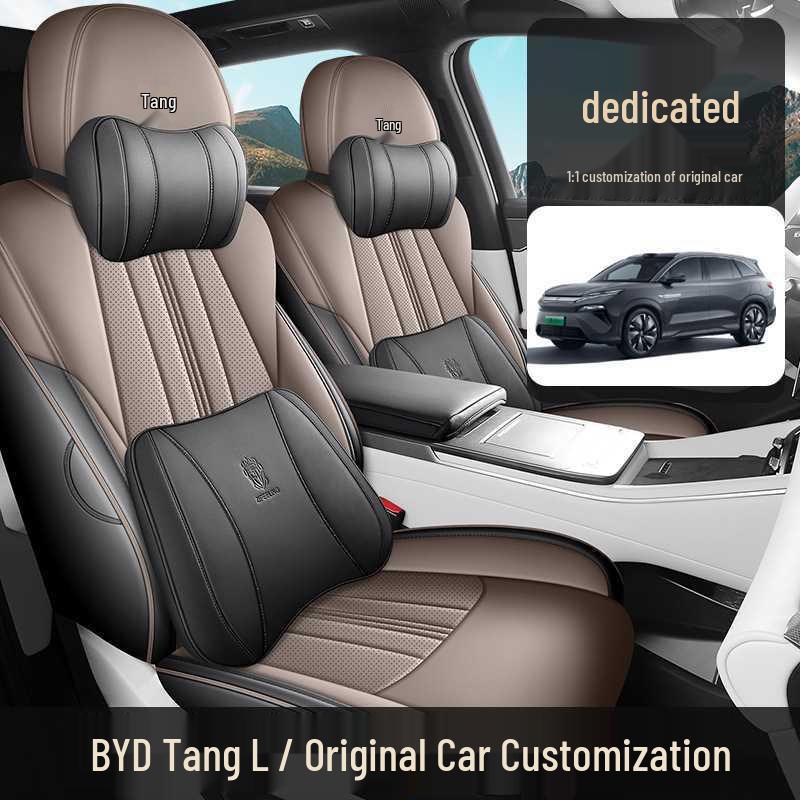 Полное покрытие сидений BYD Tang L DMI/EV - Дышащие перфорированные чехлы для всех сезонов