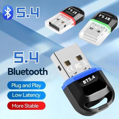 USB Bluetooth 5.4 адаптер беспроводной музыкальный передатчик приемник Bluetooth Dongle беспроводной USB адаптер для компьютера ПК ноутбука