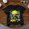 NARUTO Kawiai Black Tshirts for Boys Girls Anime Cartoon Printed Shortsleeved Top Children Summer Fashion Cute Tshirt Gifts