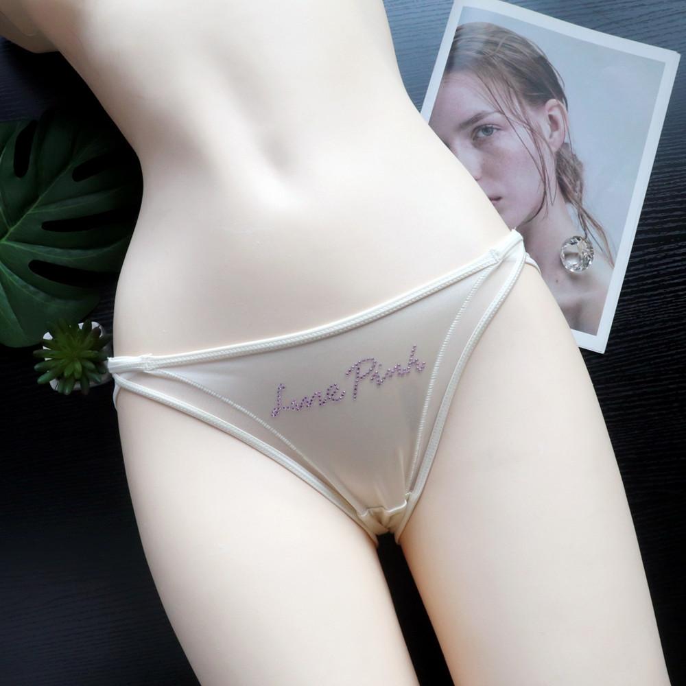 Ladies Sweet Pure Wind Hollow Sexy Satin Low Waisted Antibacterial Briefs Underwear