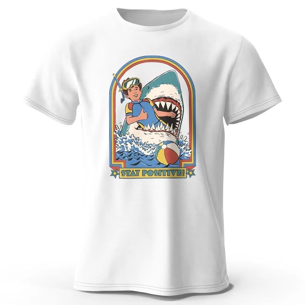 Мужская футболка Stay Positive Printed 100% Cotton Classic Vintage Funny для мужчин и женщин, спортивная одежда, топы, футболки