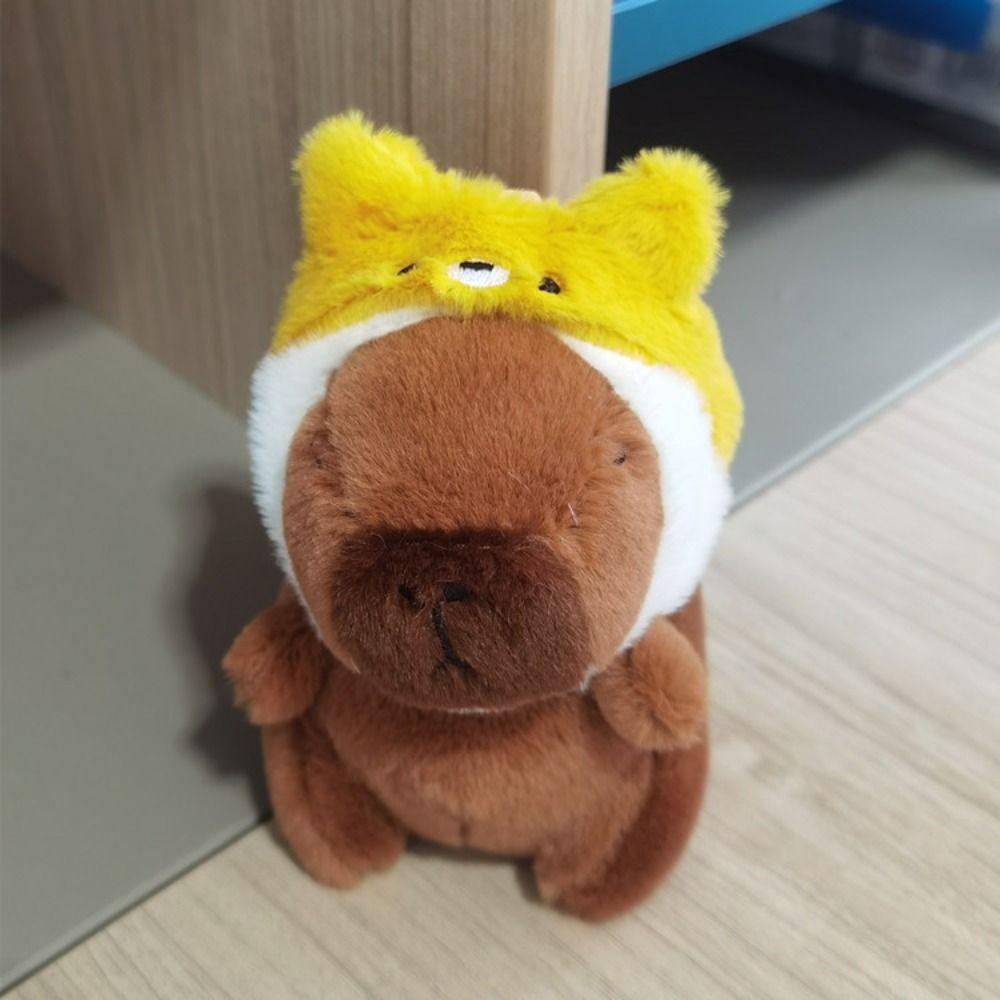 Cute Toy Simulation Capybara Pendant Multicolor Fluffty Animal Doll Headgear Capybara Doll Kids