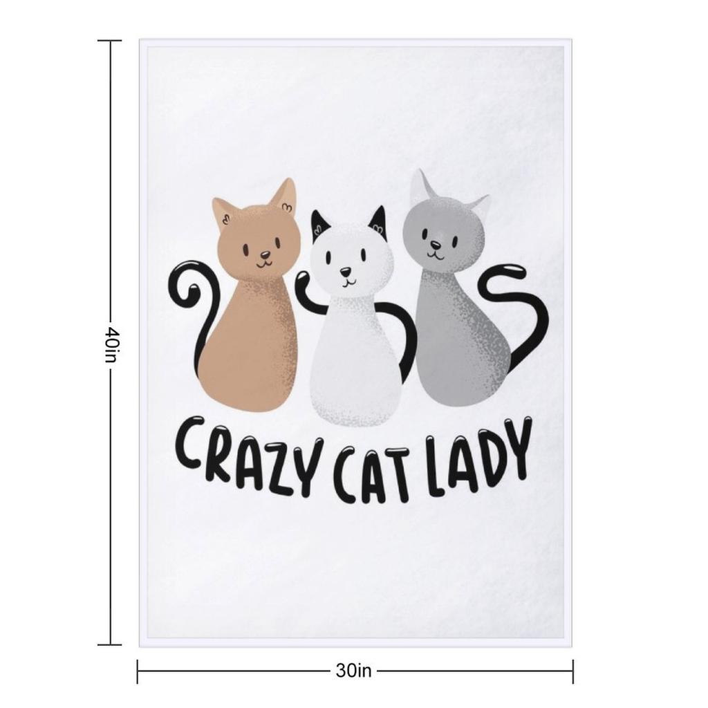 Crazy Cats Lady Throw Blanket funny gift Multi-Purpose Winter beds for winter Blankets