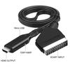 VAORLO HDMI-Compatibel To SCART Cable SCART-HDMI-compatible Output Video Audio Converter Adapter For HDTV DVD For Sky Box STB Plug and Play DC Cables