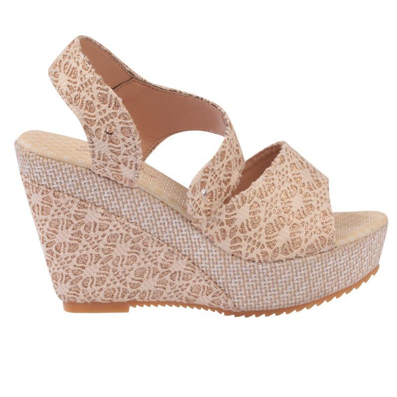 Босоножки на каблуке с наклонной подошвой, женские туфли на высоком каблуке, большого размера