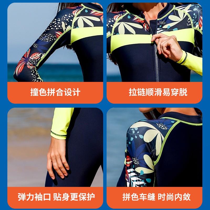 Womens Long Sleeve One Piece Wetsuit Surfing Diving Sun Protection Quick Dry