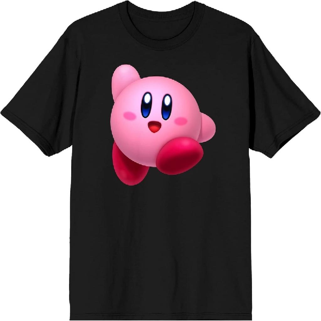 Kirby Pink Mochi and Invisible Wall Men's Black Graphic Tee