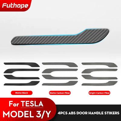 Futhope ABS дверная ручка чехол для модели Tesla 3 Y углеродное волокно Стайлинг Премиум Прочный 2018-2023 крышка защитная наклейка