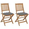 VidaXL Set of 2 Folding Garden Chairs with Cushions, Patio Seats, Dining Chairs, Patio Furniture 3064660